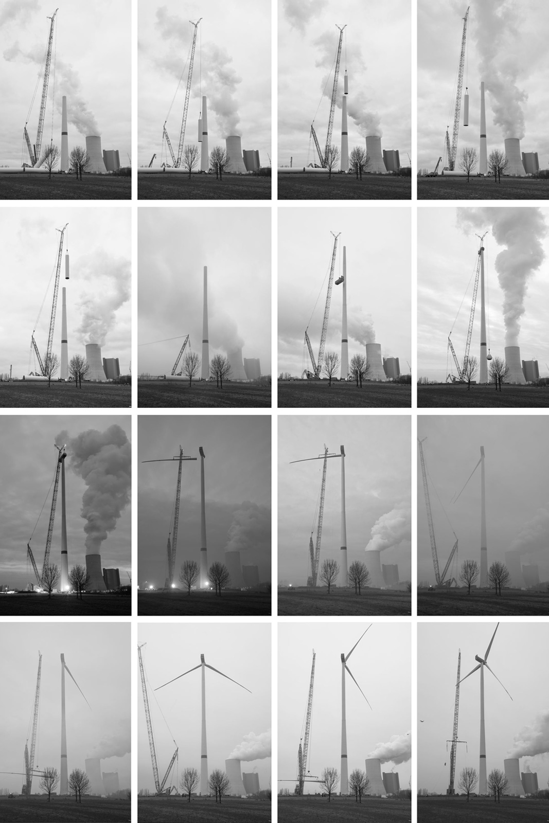 Fotochronografie, Windkraftanlage, Kohlekraftwerk-Datteln, Fotograf: Martin Janczek, Recklinghausen 2024